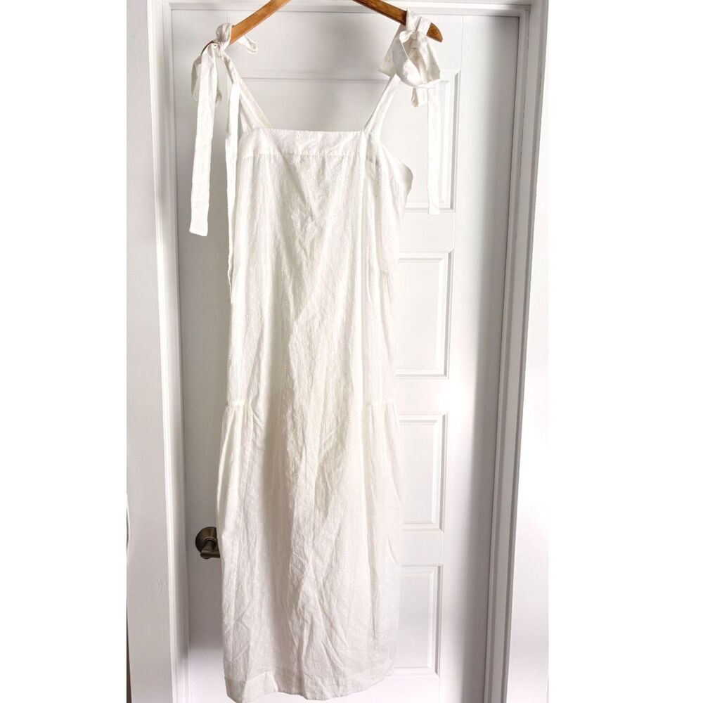 Playa Lucila Apron Style Midi Dress Tie Shoulder Size Medium New With Tags